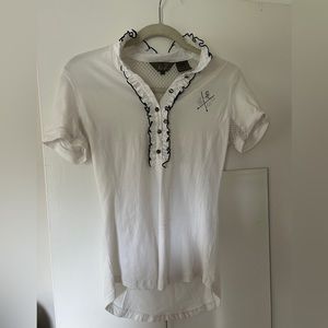 White Goode Rider dressage show shirt size small